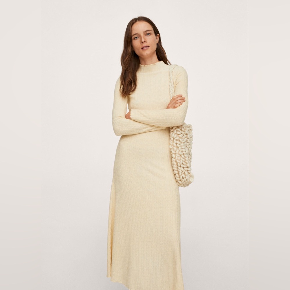 Mango ribbed knit dress